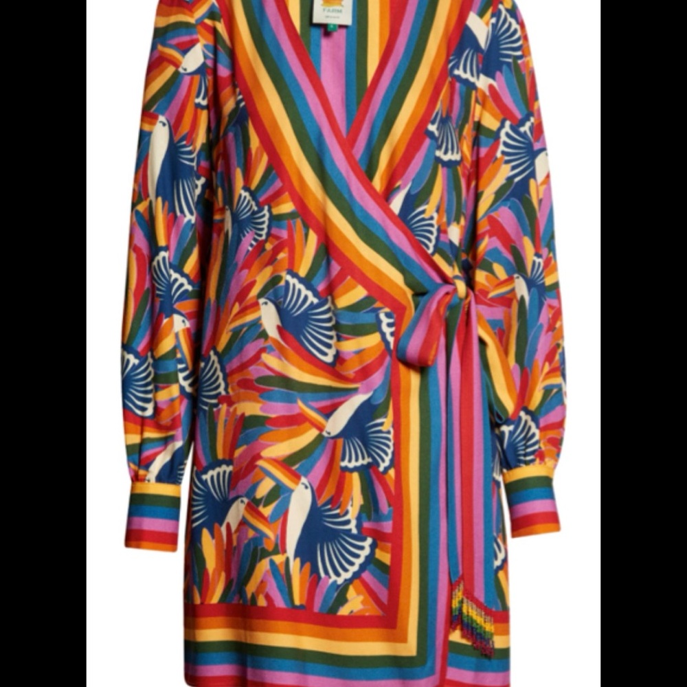 FARM Rio Toucans Wrap Mini Dress